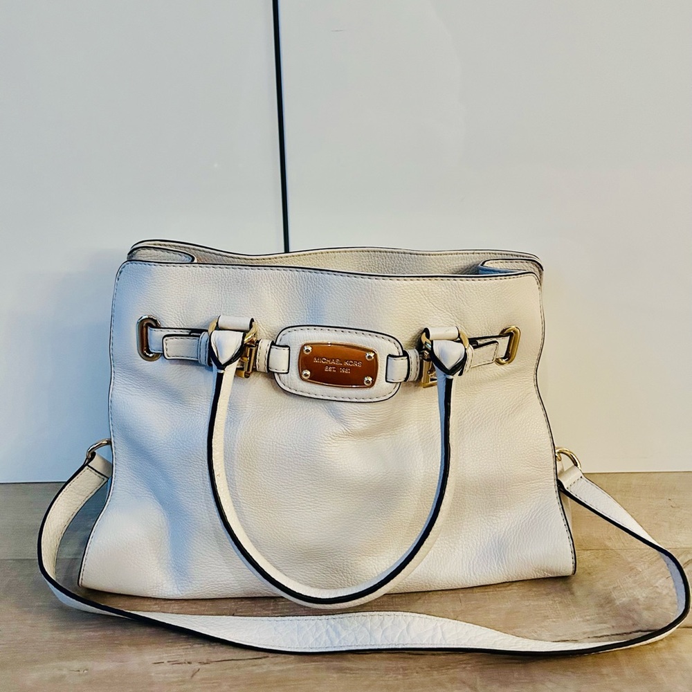 Michael Kors White Leather Bag